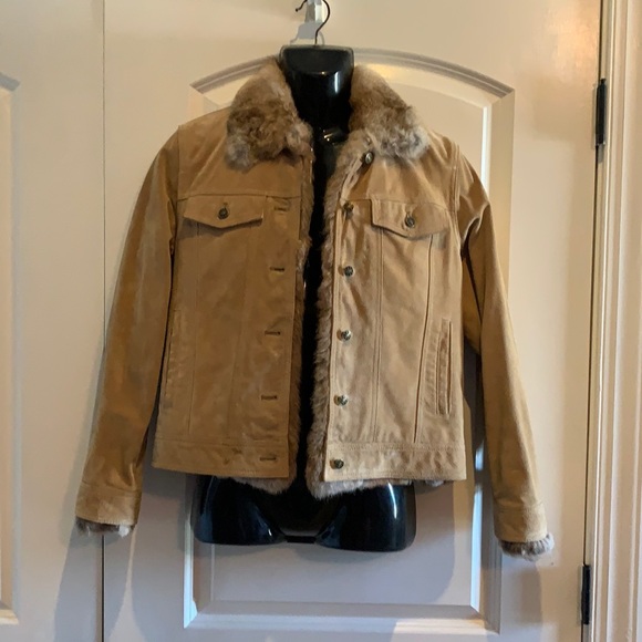 Wilsons Leather Jackets & Blazers - Wilson’s Suede leather jacket women’s with Rabbit Fur